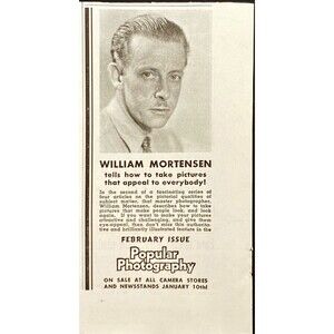 Popular Photography William Mortensen How To Article in February Issue Ad 1941